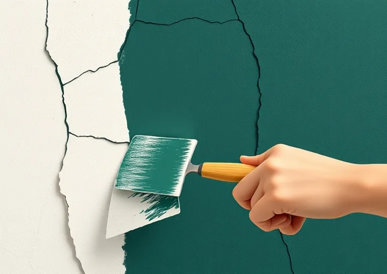 Ponçage et rebouchage des fissures avant mise en peinture
